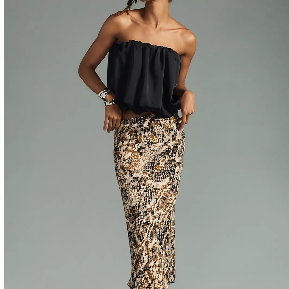 Stylish Snake Print Slip Skirt